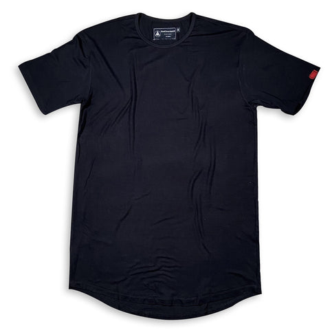 Comfy-X Premium Scoop Bottom Jet Black Tee (Unisex) T GhostCircus Apparel S black