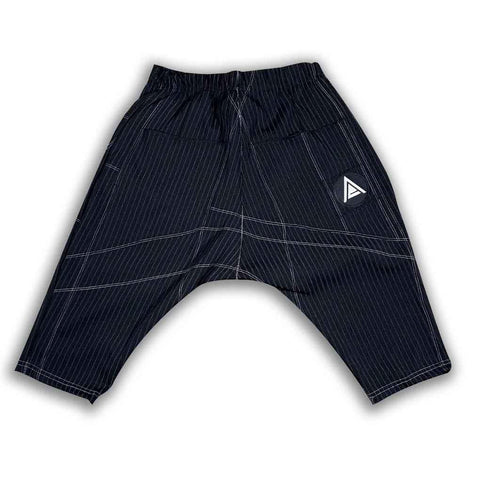 Post Luxury Pinstripe Drop Short with Grey Stitch shorts GhostCircus Apparel