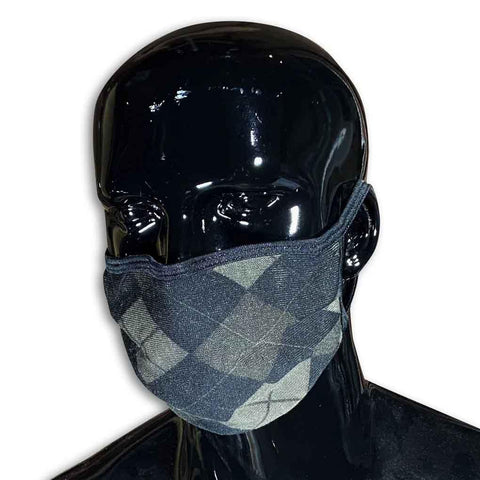 2.0 Dark Green Plaid Face Mask with Wire fashion cover GhostCircus Apparel 