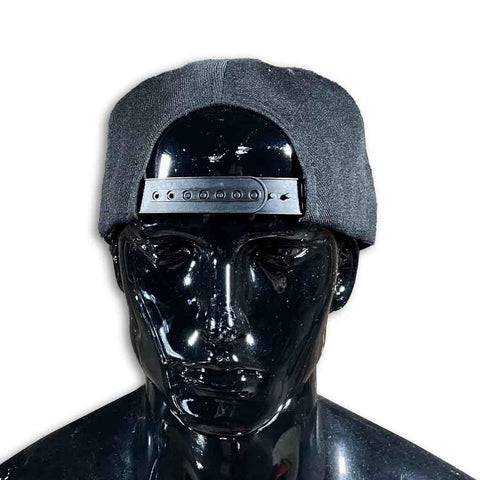 Black Flat Bill Cap with 5 Year Patch and Stud Caps GhostCircus Apparel