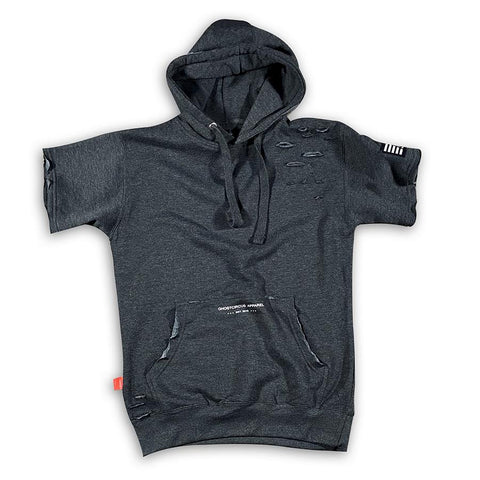 GC 5 Short Sleeve Premium Distressed Charcoal Grey Hoodie (limited edition) Hoodie GhostCircus Apparel