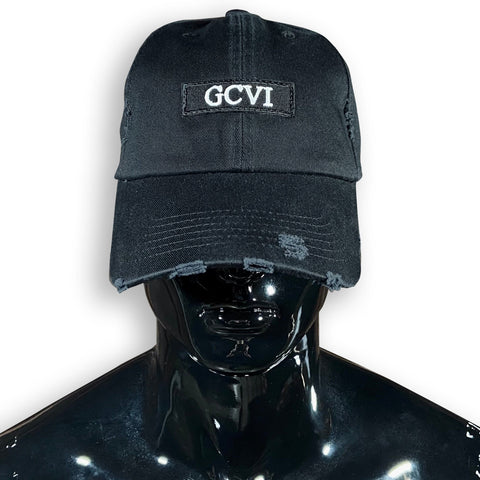 GC6 Black Distressed Cap Caps GhostCircus Apparel