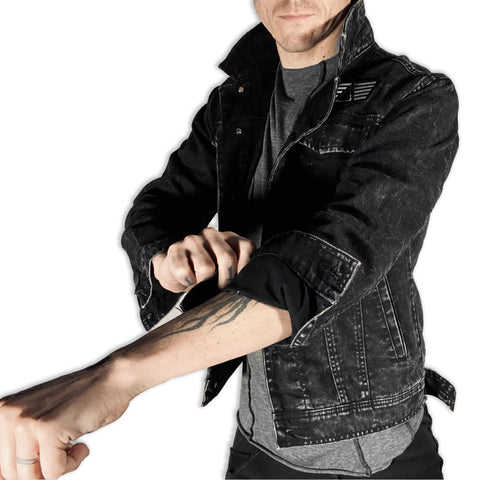 Believe in Yourself Premium Black Mineral Wash Slim Fit Jacket Jacket GhostCircus Apparel