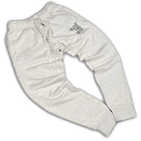 Mess USA - Bless This Mess Heather Cream Joggers Joggers GhostCircus Apparel S Heather Cream