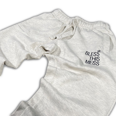 Mess USA - Bless This Mess Heather Cream Joggers Joggers GhostCircus Apparel