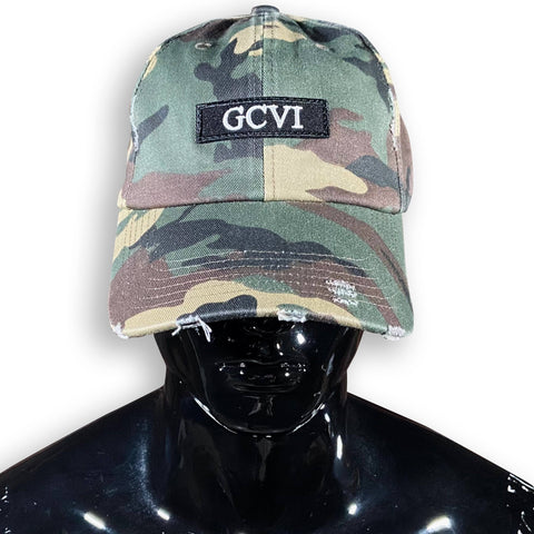 GC6 Camo Distressed Cap Caps GhostCircus Apparel 