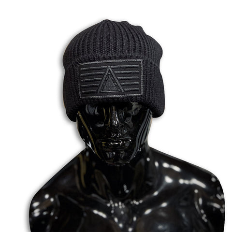 GC 2020 Stripes Beanie beanie GhostCircus Apparel black + black patch
