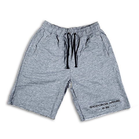 GC Est Comfy Short Heather Grey with Black Embroidery shorts GhostCircus Apparel