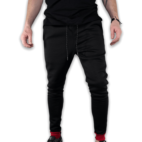 Black and Red GC6 Essential Joggers | New Release! Joggers GhostCircus Apparel S Black/ Red 