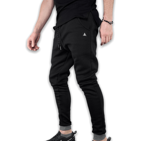 Black and Grey GC6 Essential Joggers Joggers GhostCircus Apparel 