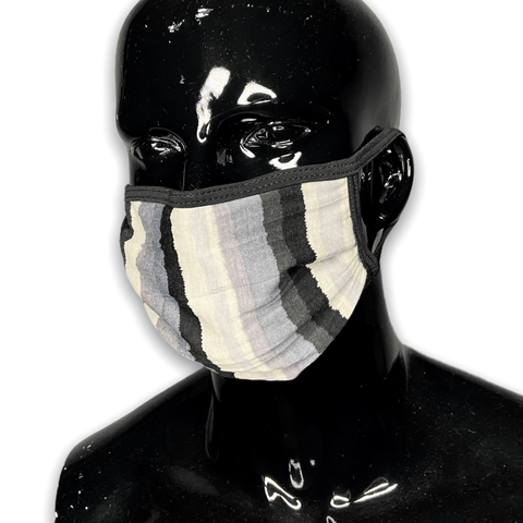 2.0 Fashion X Dark Wash Stripe Face Mask Fashion Cover GhostCircus Apparel Black/ Grey/ Tan 