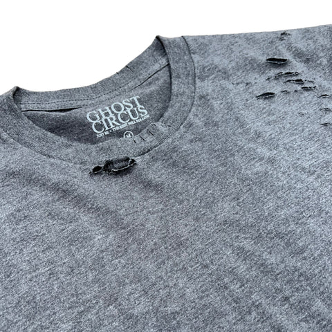 Designer Charcoal Grey Distressed T-Shirt