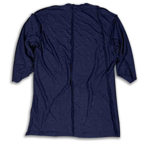 Deep Navy Heather Post Apocalyptic Raw Edge 3Q Sleeve Unisex Tee Scoop T-shirt GhostCircus Apparel