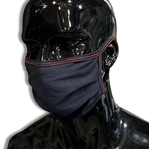 2.0 XL Red Stitch Face Mask with Wire Fashion Cover GhostCircus Apparel Black/ Red