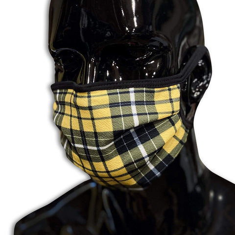 2.0 Yellow Plaid Fashion Cover with Wire and Filter Pocket fashion cover GhostCircus Apparel ninja 2.0 yellow plaid with filter pocket and nose wire