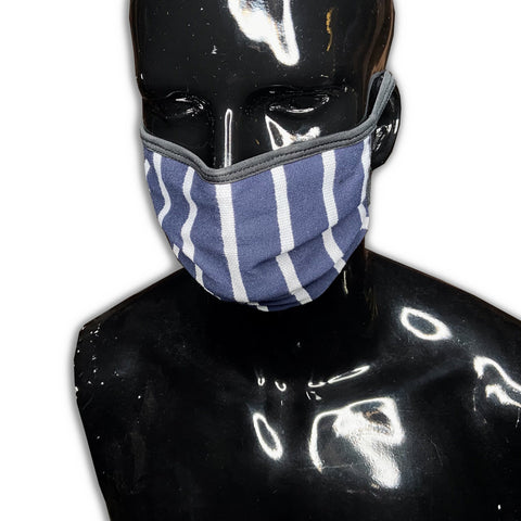 2.0 Stay Warm Blue Stripe Face Mask Fashion Cover GhostCircus Apparel Blue Stripe