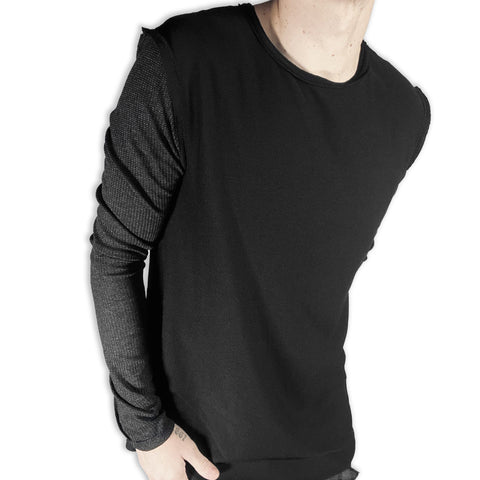 Future Black and Charcoal Long Sleeve T-shirt Long Sleeve GhostCircus Apparel