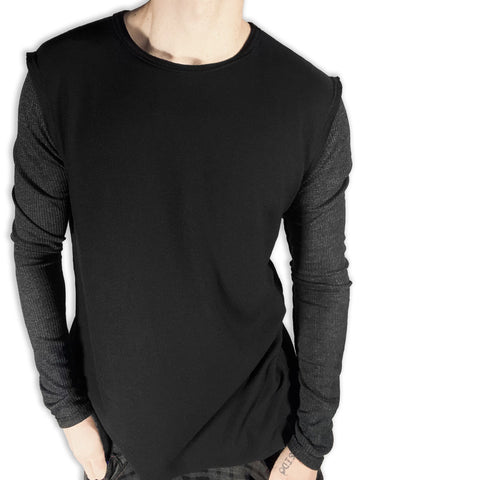 Future Black and Charcoal Long Sleeve T-shirt Long Sleeve GhostCircus Apparel