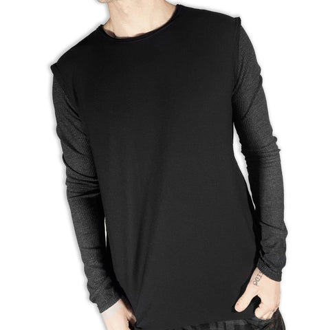 Future Black and Charcoal Long Sleeve T-shirt Long Sleeve GhostCircus Apparel