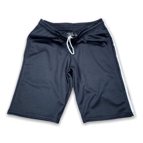 Designer Sport Shorts with Light Grey Stripes shorts GhostCircus Apparel S Black/ Light Grey Stripes 