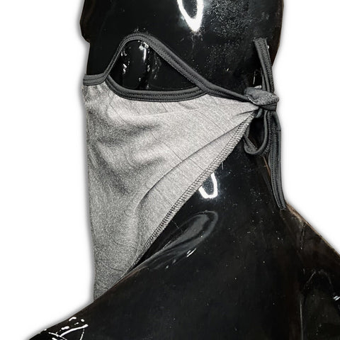 Outlaw 2.0 Bandana Charcoal Blend Thin Stripe with Ear Loops Nose Wire and Filter Pocket Bandana GhostCircus Apparel