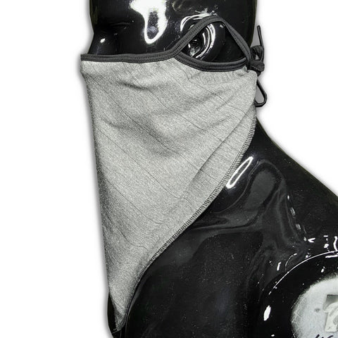 Outlaw 2.0 Bandana Charcoal Blend Thin Stripe with Ear Loops Nose Wire and Filter Pocket Bandana GhostCircus Apparel Charcoal Thin Stripe Blend