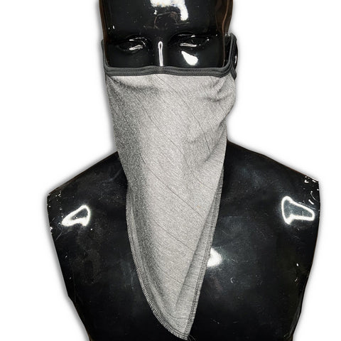 Outlaw 2.0 Bandana Charcoal Blend Thin Stripe with Ear Loops Nose Wire and Filter Pocket Bandana GhostCircus Apparel