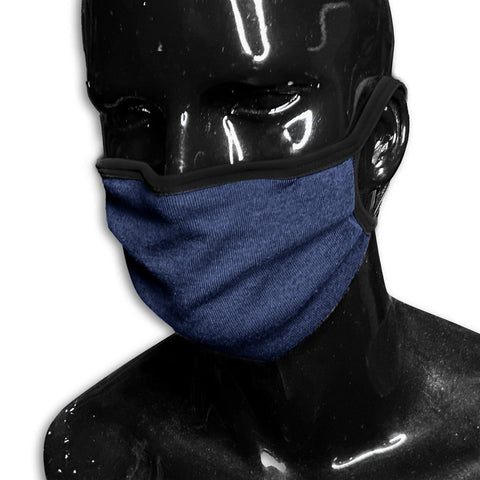 2.0 XL Deep Slate Blue Cotton Face Mask with Wire Fashion Cover GhostCircus Apparel Deep Slate Blue 