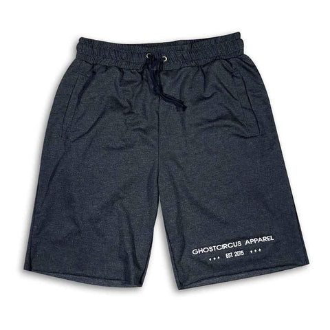 GC Est Charcoal Grey Comfy Short with White Embroidery shorts GhostCircus Apparel 