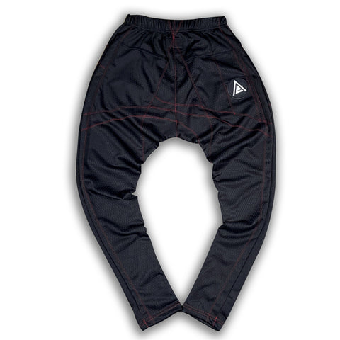 Black with Red Stitch Post Luxury Joggers Joggers GhostCircus Apparel 