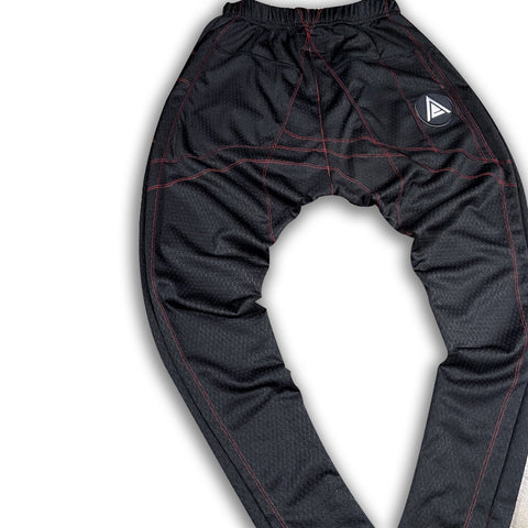 Black with Red Stitch Post Luxury Joggers Joggers GhostCircus Apparel 