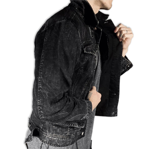 Believe in Yourself Premium Black Mineral Wash Slim Fit Jacket Jacket GhostCircus Apparel 