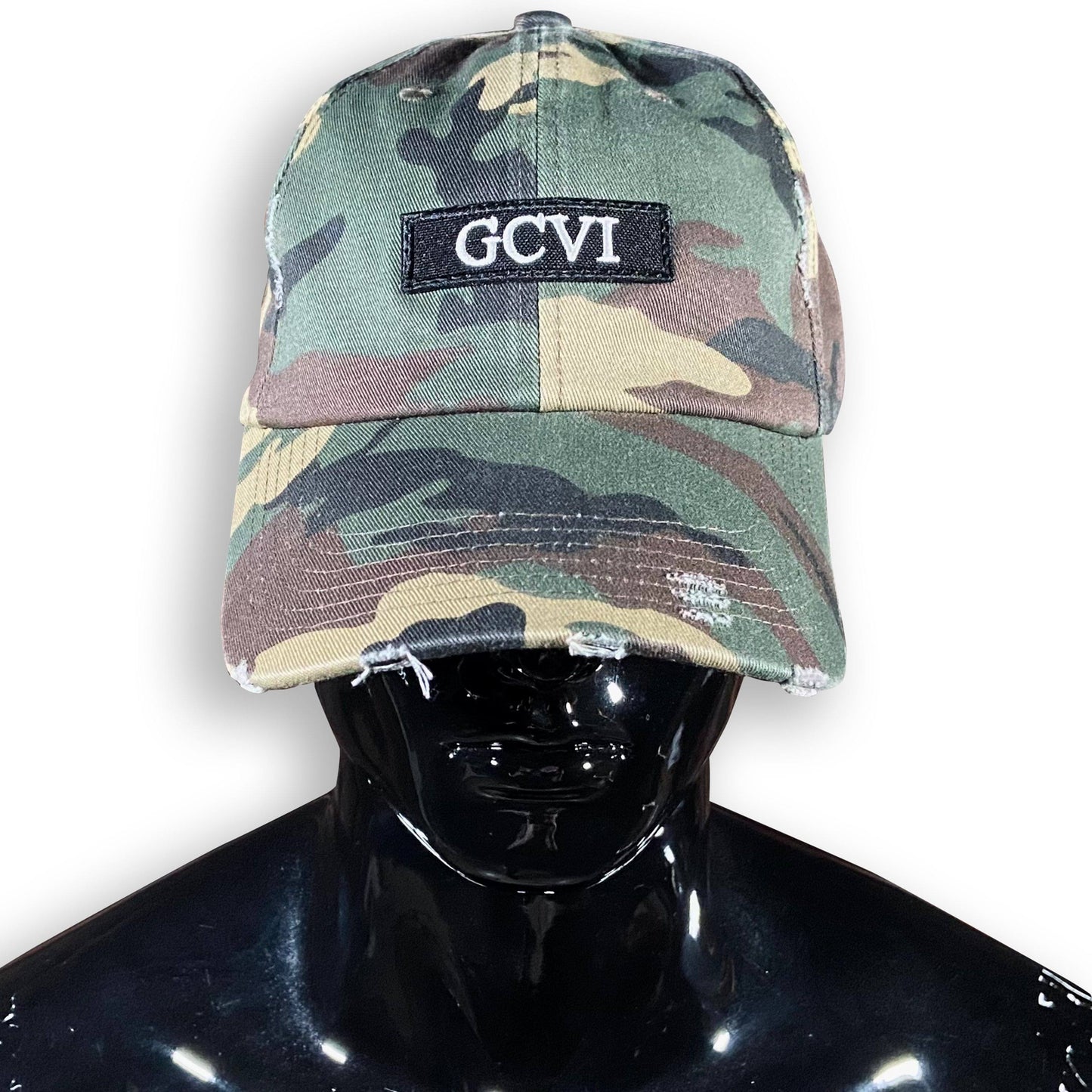 GC6 Camo Distressed Cap Caps GhostCircus Apparel 