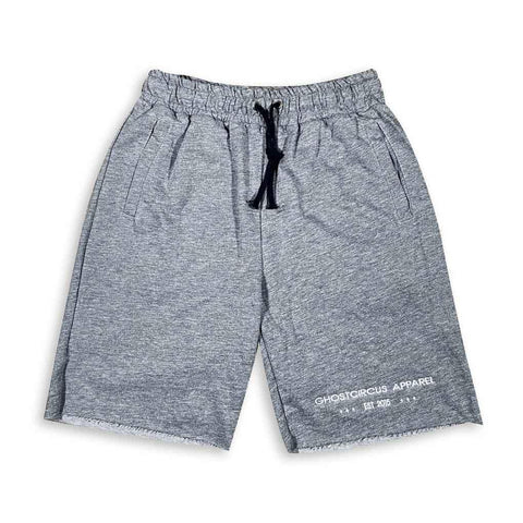 GC Est Comfy Short Heather Grey shorts GhostCircus Apparel heather grey with white embroidery XL 
