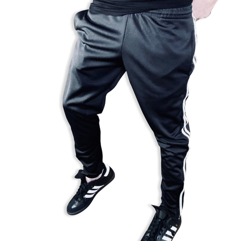 Pro Style Track Joggers with Light Grey Stripes Joggers GhostCircus Apparel 