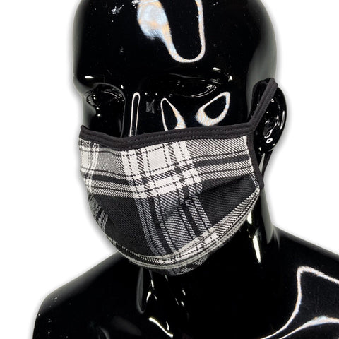 2.0 Fashion X Black Plaid Face Mask Fashion Cover GhostCircus Apparel Black/ White 