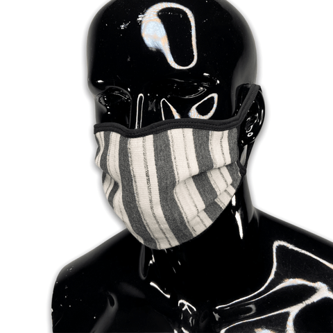 2.0 Fashion X Charcoal Stripe Face Mask Fashion Cover GhostCircus Apparel Grey 