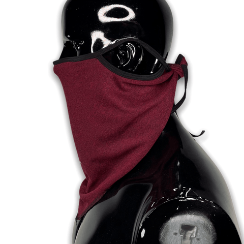 Burgundy | Red Outlaw 2.0 Bandana with Ear Loops Nose Wire and Filter Pocket Bandana GhostCircus Apparel Burgundy/ Red 