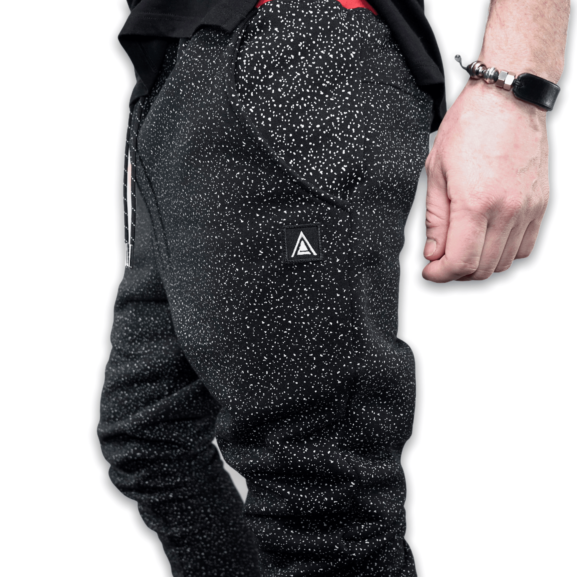 Black and Red Space GC6 Essential Joggers Joggers GhostCircus Apparel 