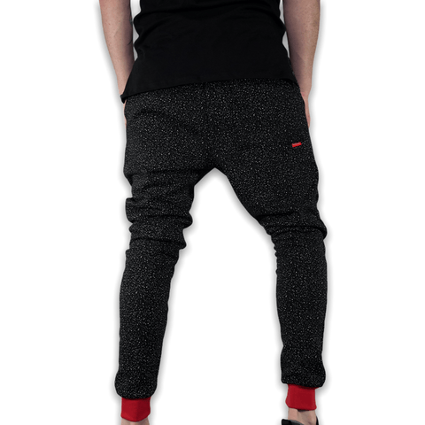 Black and Red Space GC6 Essential Joggers Joggers GhostCircus Apparel 