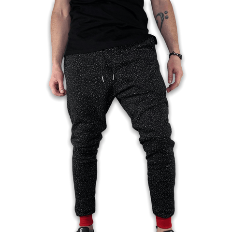 Black and Red Space GC6 Essential Joggers Joggers GhostCircus Apparel S Black/ Red 