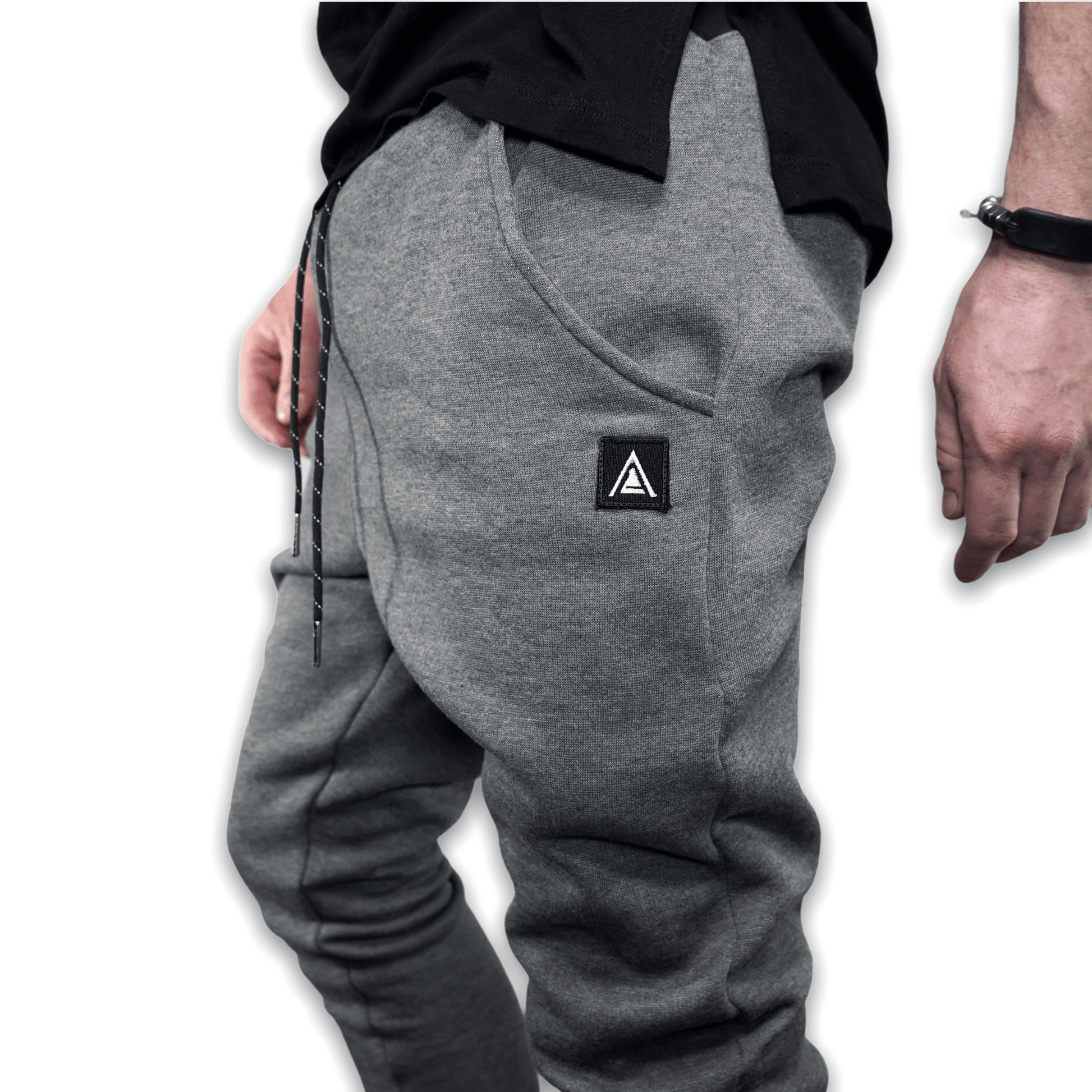 Grey and Black GC6 Essential Joggers Joggers GhostCircus Apparel 