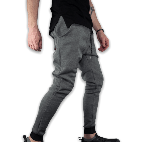 Grey and Black GC6 Essential Joggers Joggers GhostCircus Apparel 