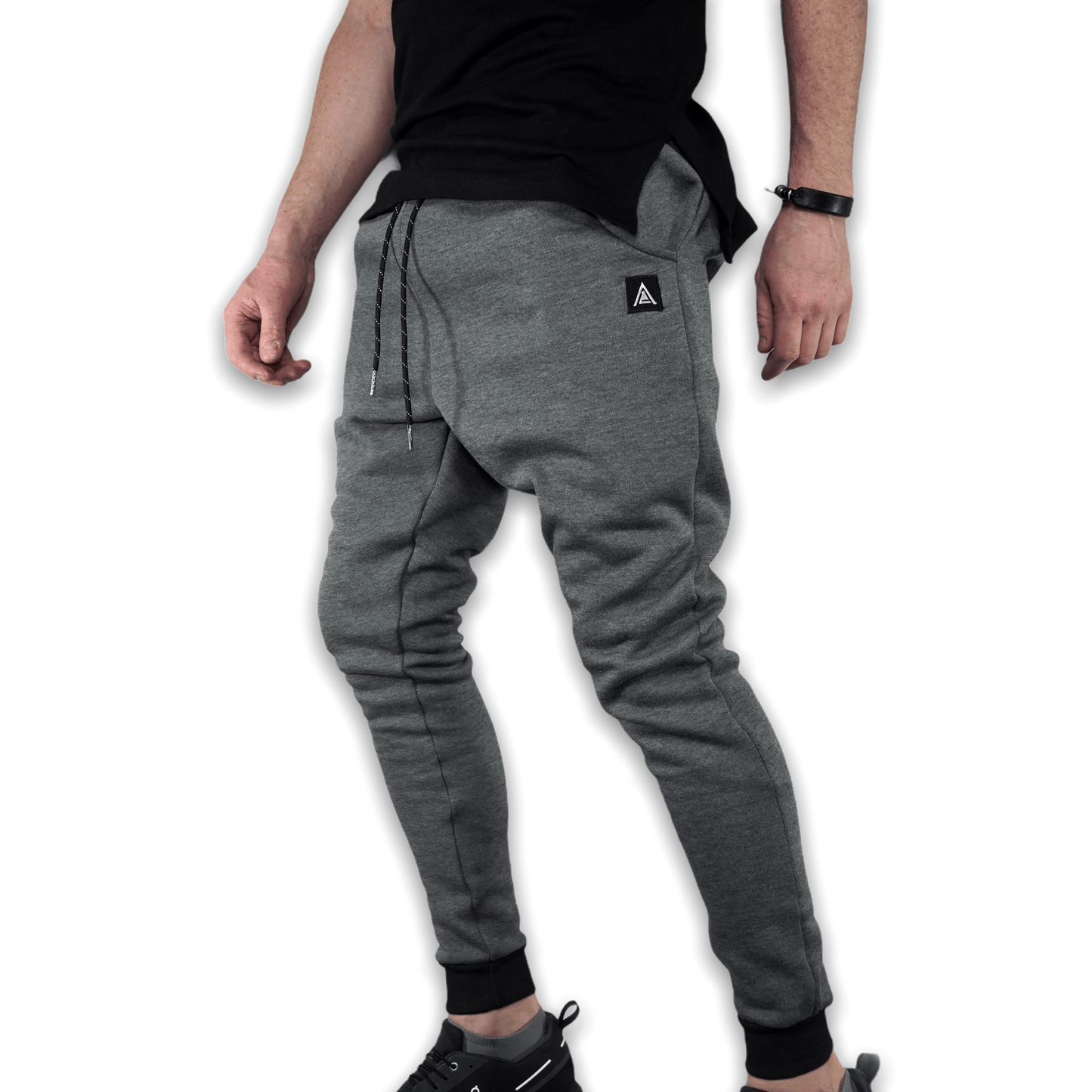 Grey and Black GC6 Essential Joggers Joggers GhostCircus Apparel 