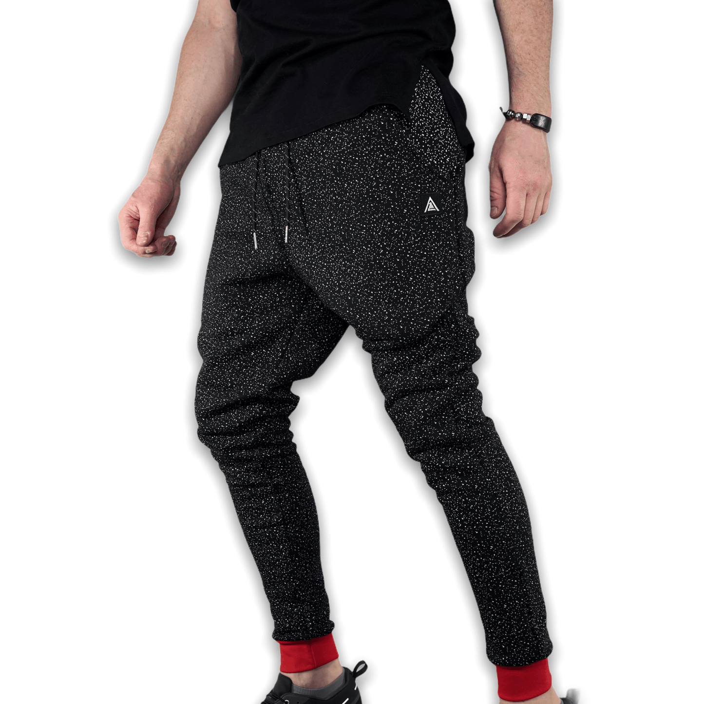 Black and Red Space GC6 Essential Joggers Joggers GhostCircus Apparel 