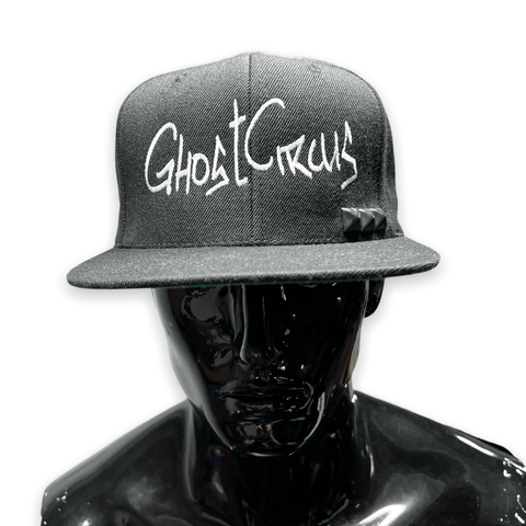 GhostCircus 2022 Flat Bill Snapback Caps GhostCircus Apparel black with white 