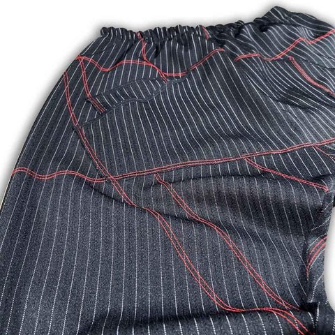 Post Luxury Joggers Pinstripe with Red Stitch Joggers GhostCircus Apparel 