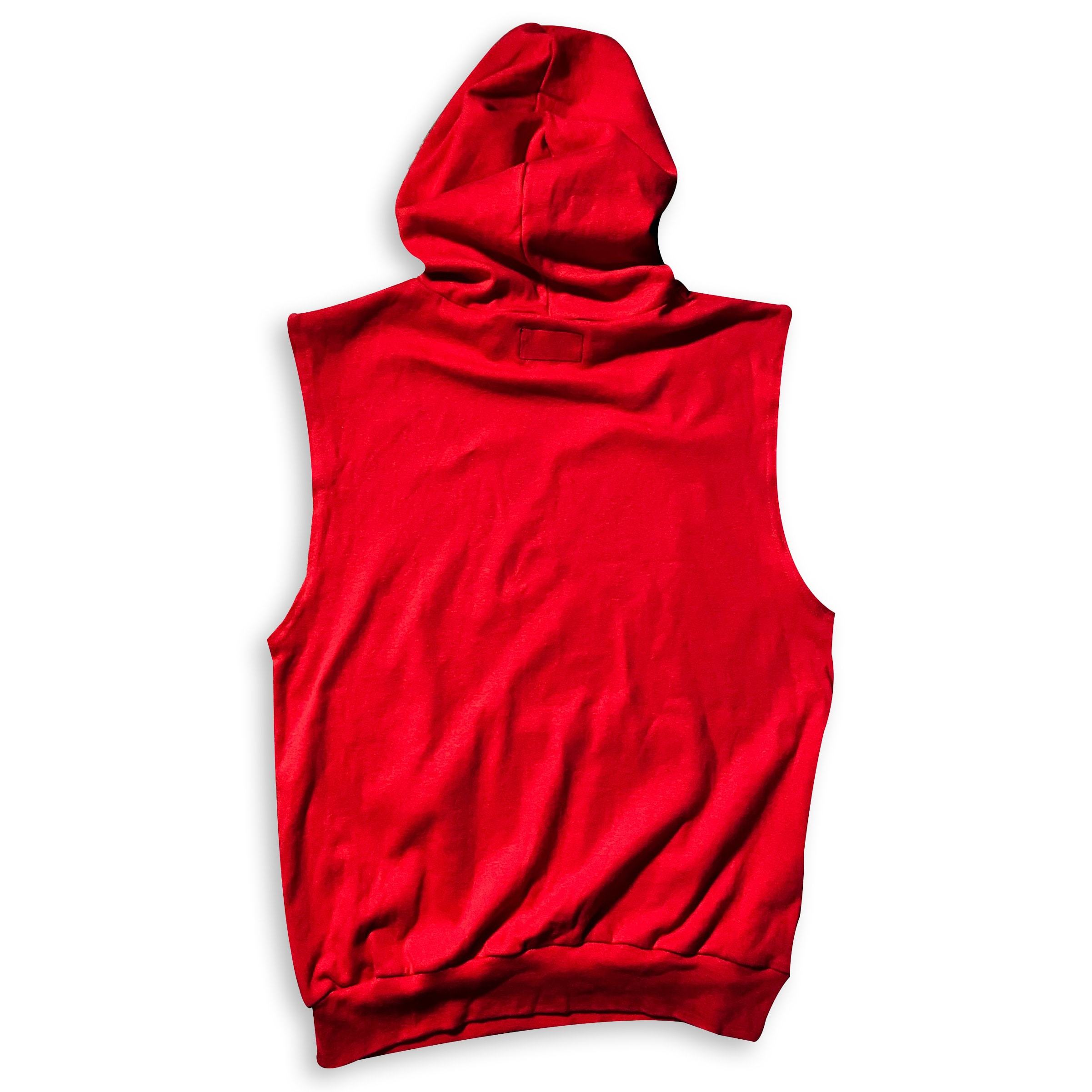 Red hoodie cheap without sleeves