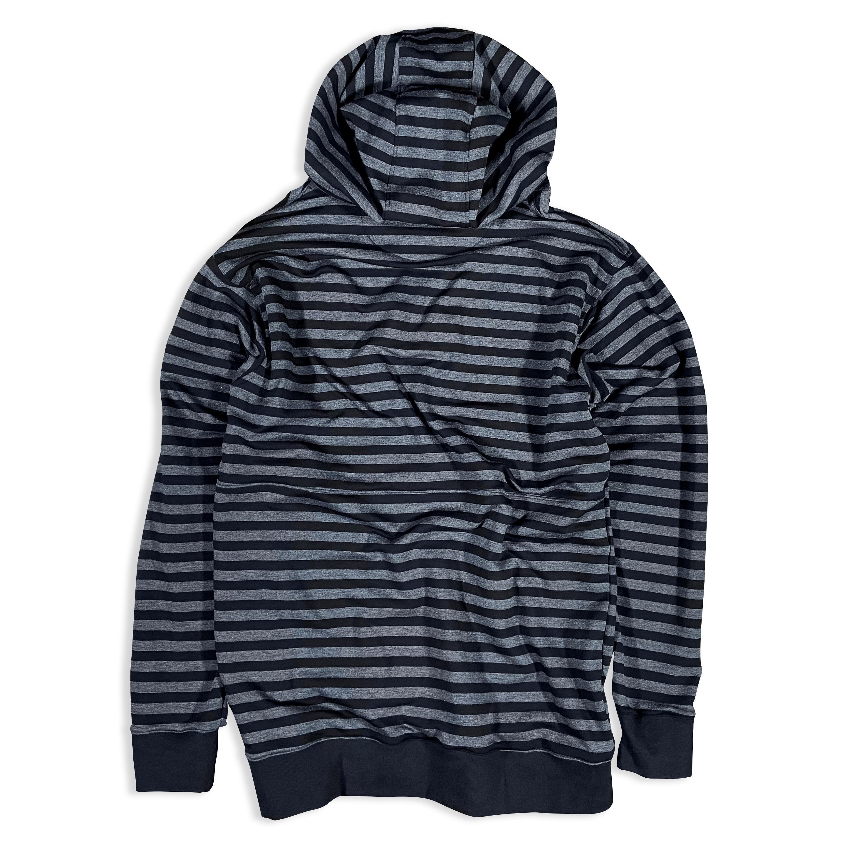 Black and grey striped hot sale hoodie