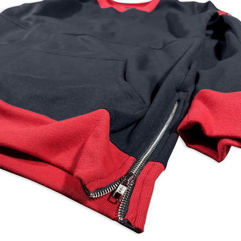 GC6 Black with Red Premium Longline Lifestyle Crew Neck Sweatshirt - Out Now! Crew Neck GhostCircus Apparel 